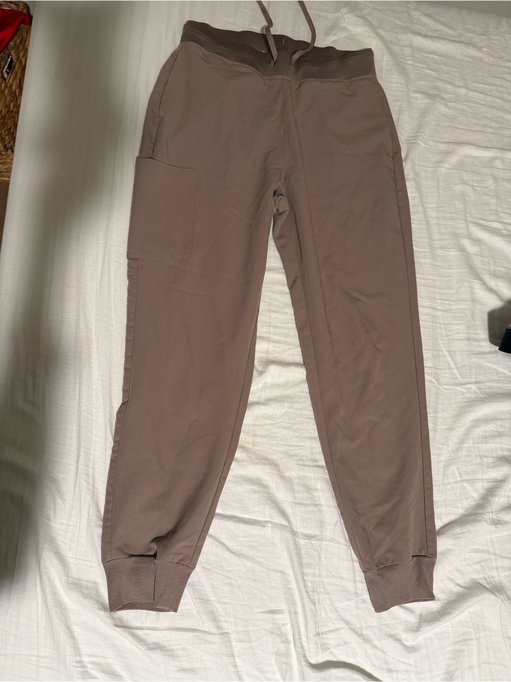 Women's Drawstring Utility Jogger scrub Set - Taupe